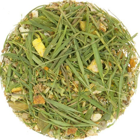 Herbal tea blend with turmeric, flowers, and roots