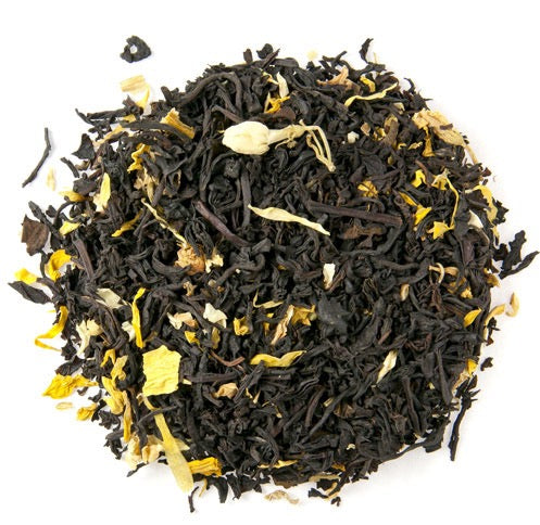 Loose leaf Black Vanilla Cream tea with creamy vanilla pieces and rich black tea leaves