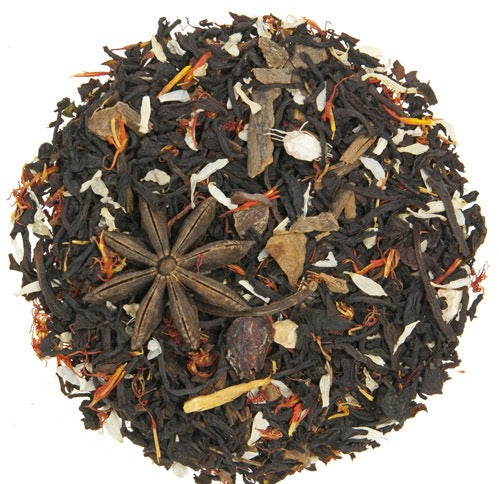 Loose leaf black tea with cocoa and spices