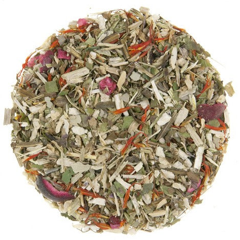 Loose leaf echinacea tulsi tea with cranberry and florals