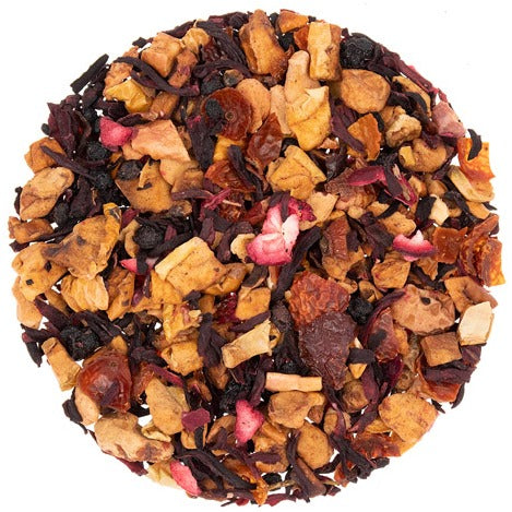 Loose leaf elderberry cranberry apple tea blend