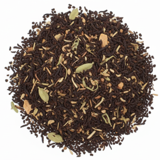 Tea leaves on a white background