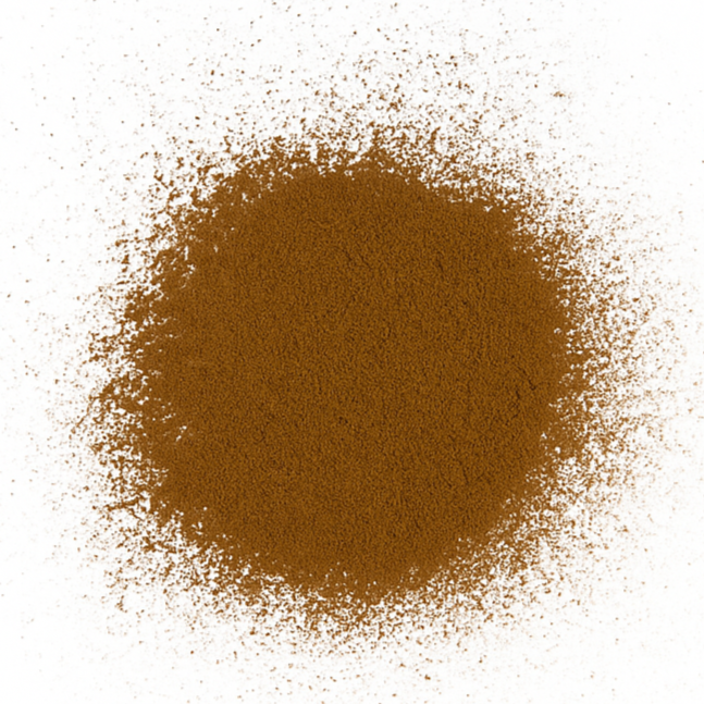 Hojicha powder on a white background