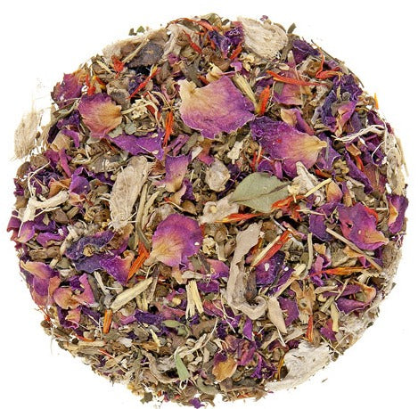 Detox tea with ginger, licorice, and tulsi