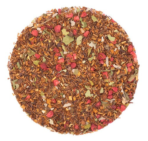 ea blend with rooibos, dried raspberries, and moringa leaves