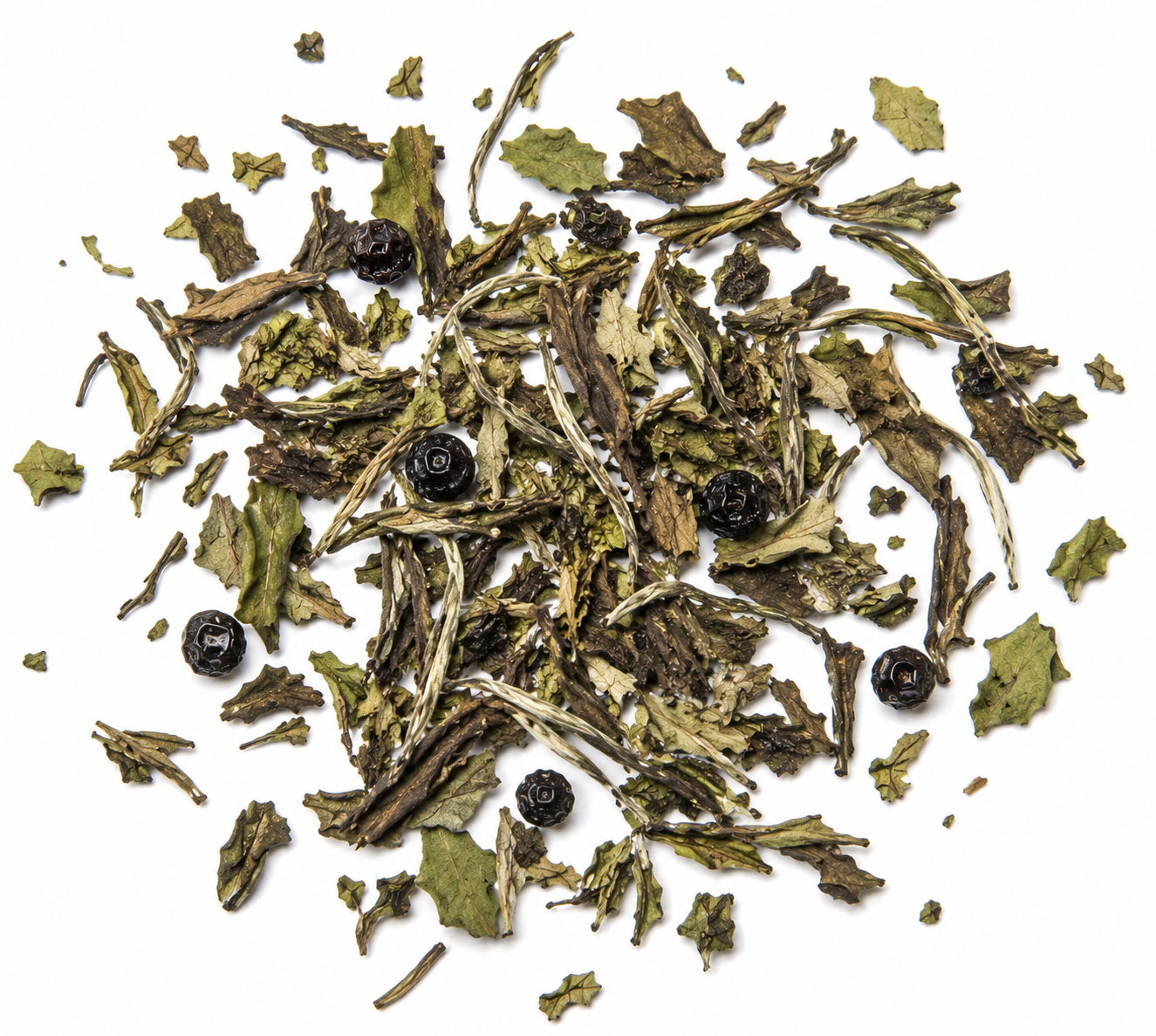 Teadaytea Ontario Ice Wine premium loose-leaf white tea blend featuring delicate white tea leaves mixed with dried currants and sweet ice wine accents.